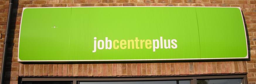 Job Centre Plus sign.