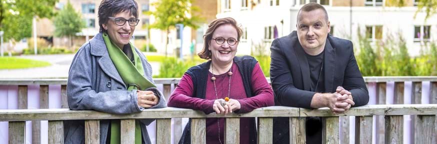 Lancaster University's new School of Architecture senior team (from left to right): Dr Ana Rute Costa, Professor Ruth Dalton and Des Fagan
