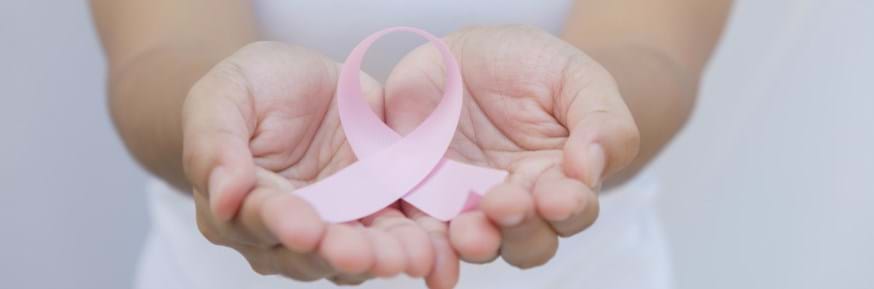A pink breast cancer awareness ribbon