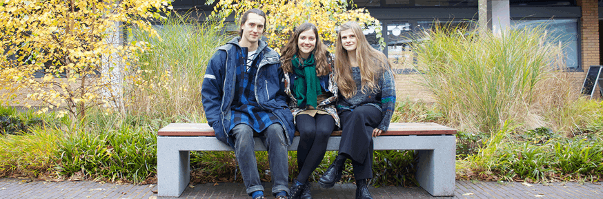 Ollie Bradley-Baker, Hannah Ferreira and Paula Kolar - back at Lancaster University