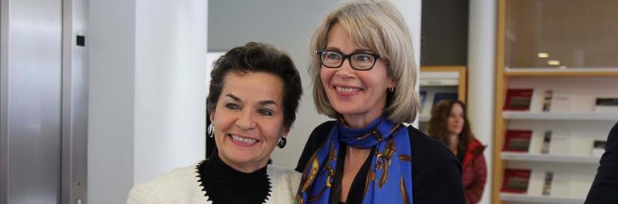 Christiana Figueres, convenor of Mission 2020, with Professor Gail Whiteman
