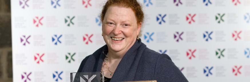 Professor Dame Sue Black with her Saltire Book of the Year Awards