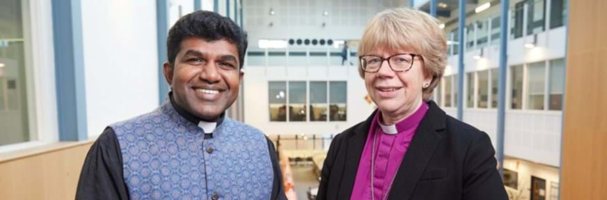 The Diocese of London’s next Bishop of Edmonton, the Rev Canon Dr Anderson Jeremiah, with the Bishop of London, the Rt Rev and Rt Hon Dame Sarah Mullally DBE.