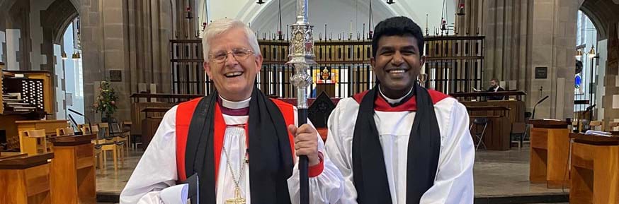 The Rev Anderson Jeremiah (right) with the Bishop of Blackburn, the Rt Rev Julian Henderson.