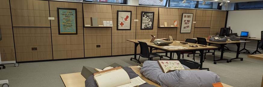 The Archive Research Centre (ARC) showing materials on display including books and documents.