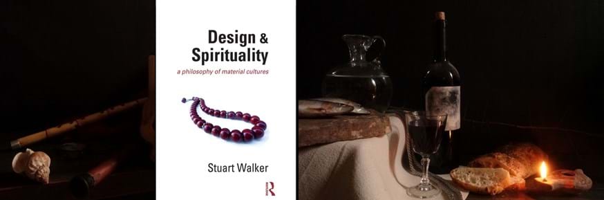 Professor Stuart Walker’s book ‘Design and Spirituality’ set against his photographic composition ‘Sacred Symbols’.