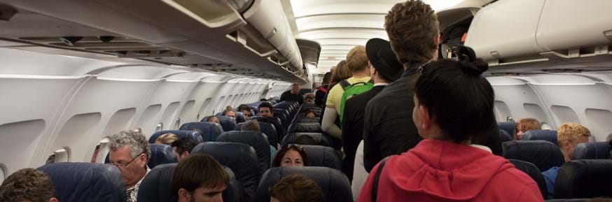 Passengers boarding a plane