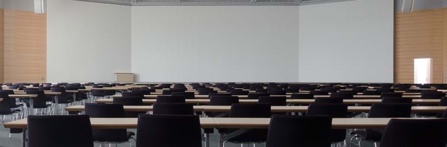 Classroom with empty chairs