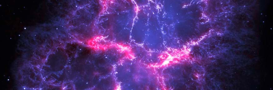 An image of the Crab Nebula - one of the most iconic supernova remnants