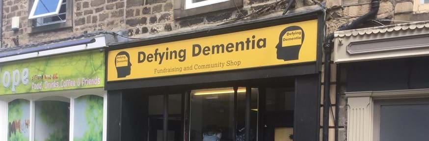 An image of the Defying Dementia shop in Lancaster city centre