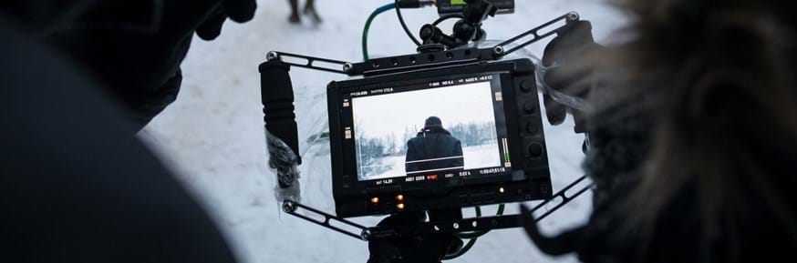 film crew working in wintery conditions