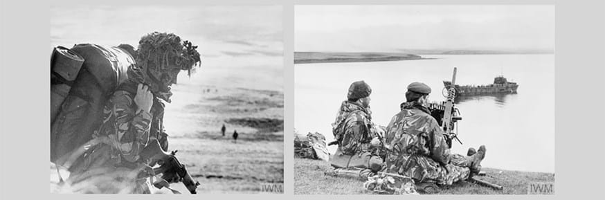 Images of soldiers in the Falklands