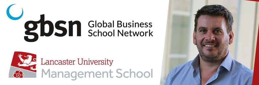 The GBSN and LUMS logos and LUMS Entrepreneurs in Residence Director Brian Gregory
