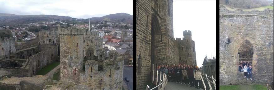 Students from the Department of History on the field trip to the castles of North Wales