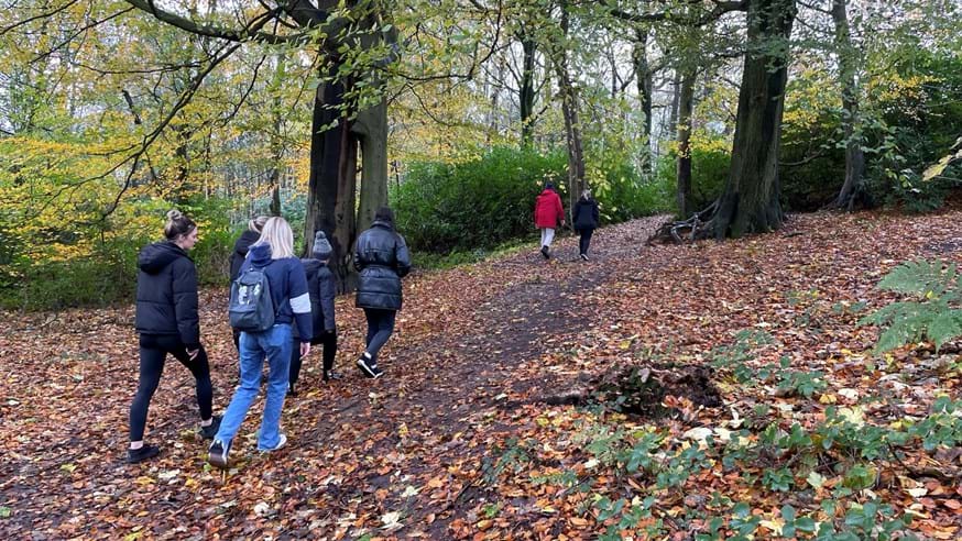 Group of people on the Wellbeing Woodland Walk
