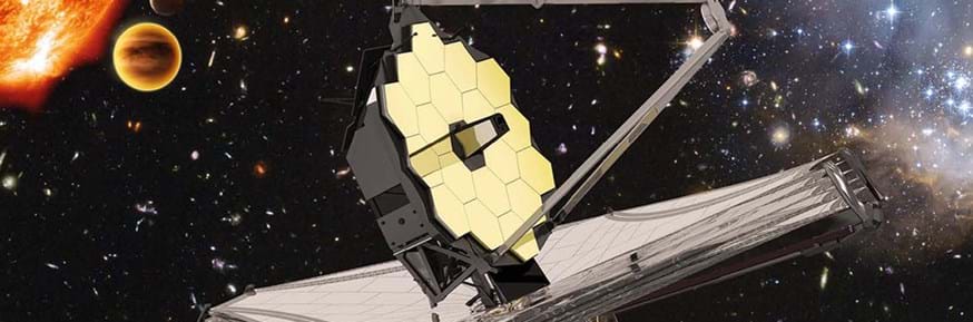 An artist’s impression of the James Webb Telescope in space