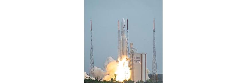 The JUICE mission lifted off on an Ariane 5 rocket from the ESA Spaceport in French Guiana