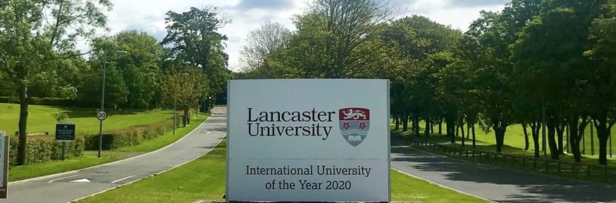 Lancaster University Main Drive with Sign