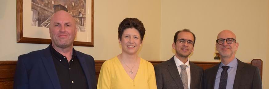 From left:  Professor Simon Green, of the University of Hull; Alison Thewliss MP, SNP Spokesperson for Home Affairs; Dr Mahmoud Gad, Lancaster University Management School; Professor Andrew Crane, Director of the Centre for Business, Organisations and Society at the University of Bath.