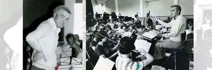 Two old pictures supplied by the family of Malcolm Doley tuning up with the Lancashire Schools’ Symphony Orchestra