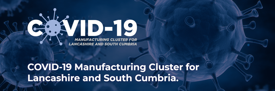 Website header for COVID 19 manufacturing cluster 