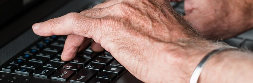 Hands using a keyboard