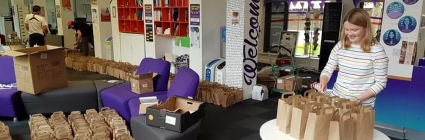 Photo of packing the stationary in Lancaster University Students Union Office