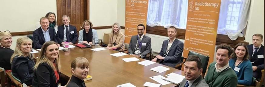 Third from left: Dr Lisa Ashmore at the All-Party Parliamentary Group on Radiotherapy