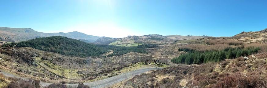 Image shows horizon over Hardknott Forest