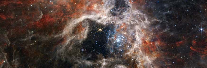 Images from the James Webb Space Telescope will be exhibited at the festival; this shows the Tarantula Nebula with never-before-seen young stars