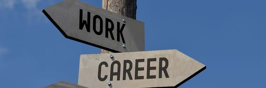 signpost showing work or career
