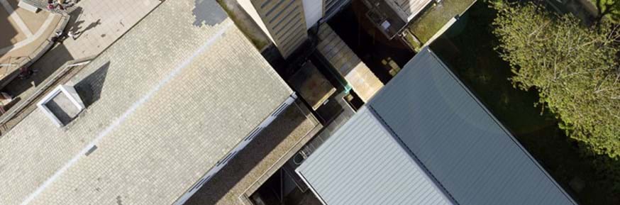 Aerial photo of Bowland Tower overlooking Slaidburn House roof