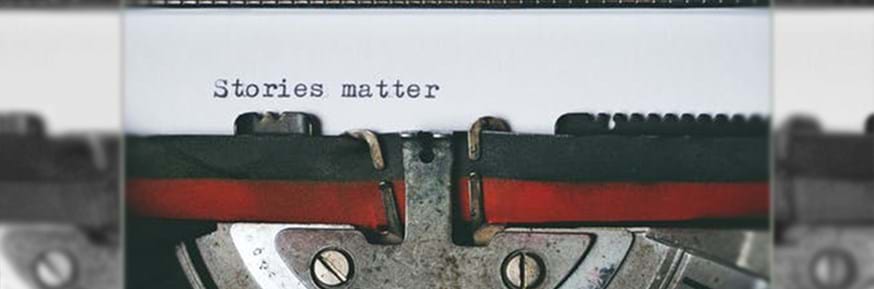 Typewriter spelling out - stories matter