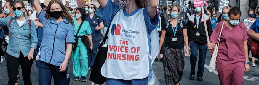 Striking nurses