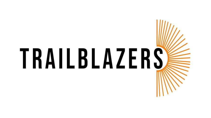 An image of the Trailblazers logo consisting of the word 'Trailblazers' and an Orange open