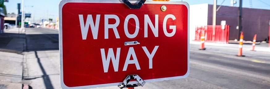 A wrong-way sign