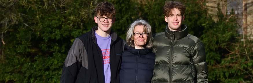 Professor Gail Whiteman with sons Max and Brix